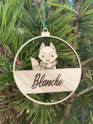 Boule de noël personnalisable renardeau