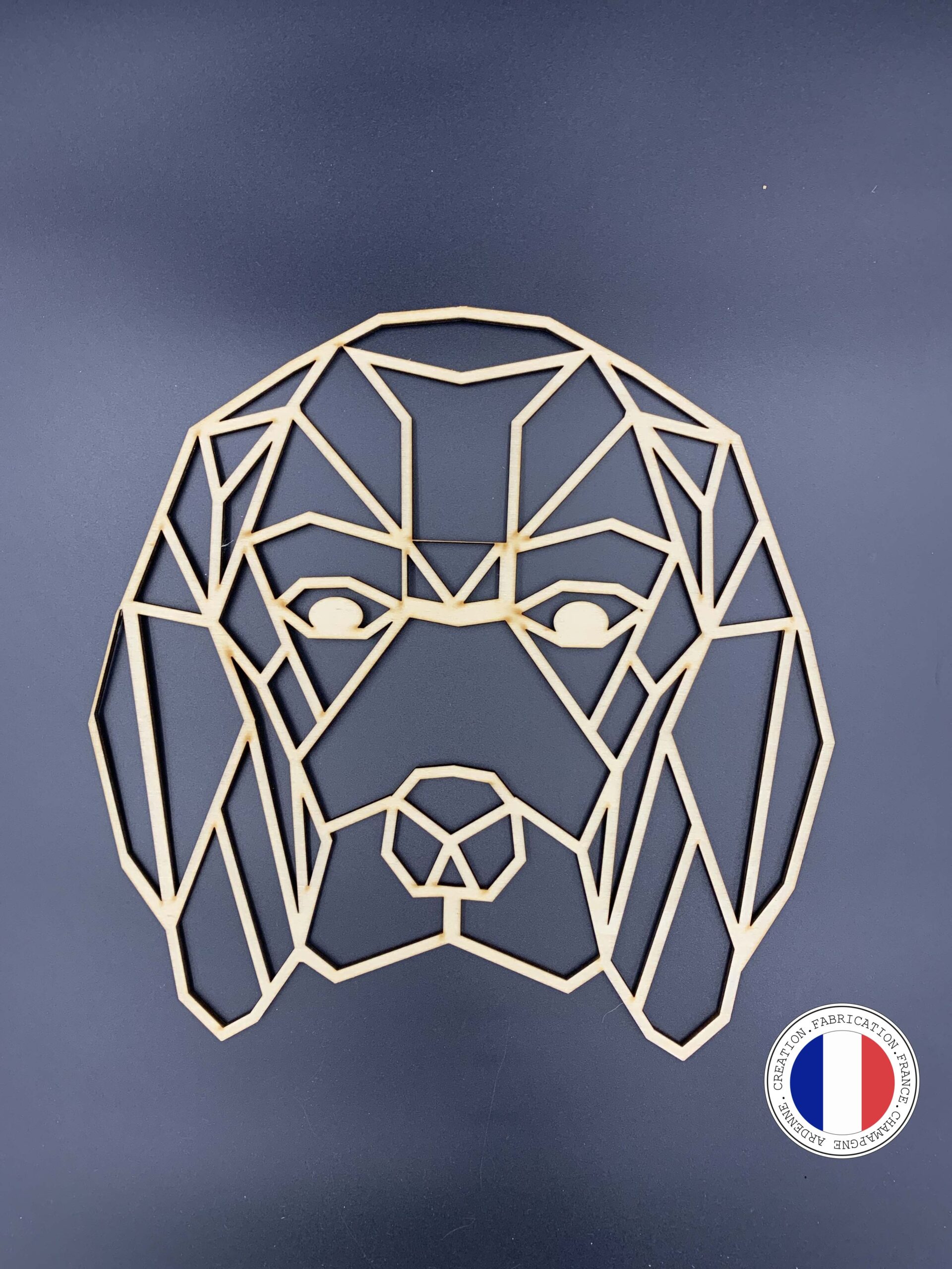 chien portrait beagle bois design