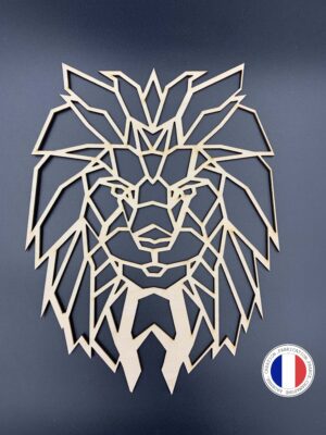 lion décoratif en bois mural