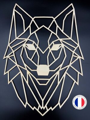 Tete de loup tableau mural en bois
