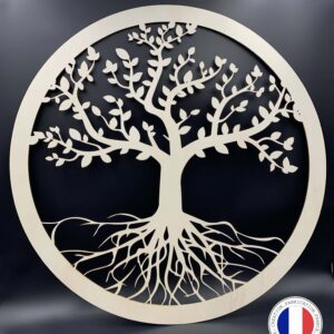 arbre de vie decoration bois mural a accrocher tableau design zen