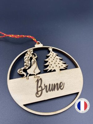 Boule personnalisée princesse reine des neiges bois design
