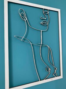 femme buste profil line art