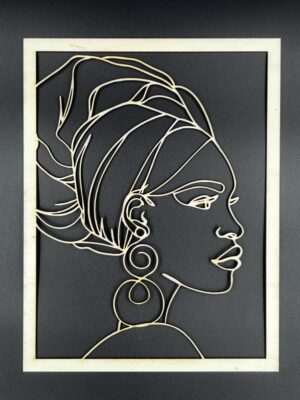 Tableau line art femme afrique