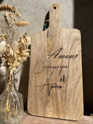 Planche Apéro Amour Champagne gravée