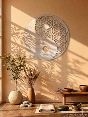 Décoration murale Yin Yang bois ambiance zen